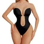backless plunge shapewear bodysuit front
