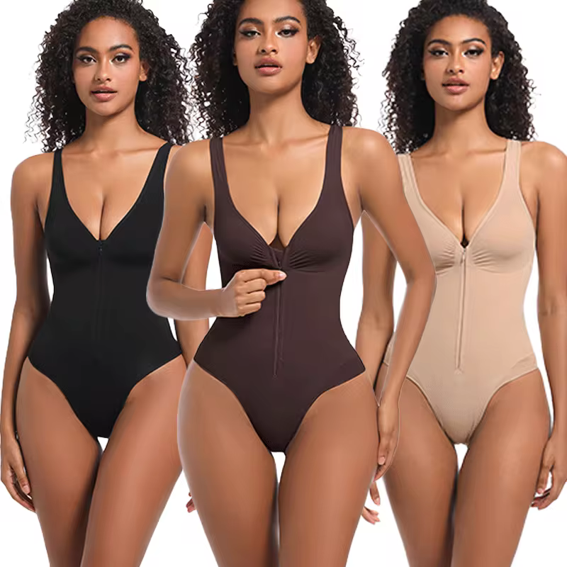 Curviery seamless invisible zip up bodysuit Fit