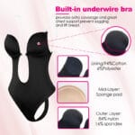 backless plunge shapewear bodysuit thong detail