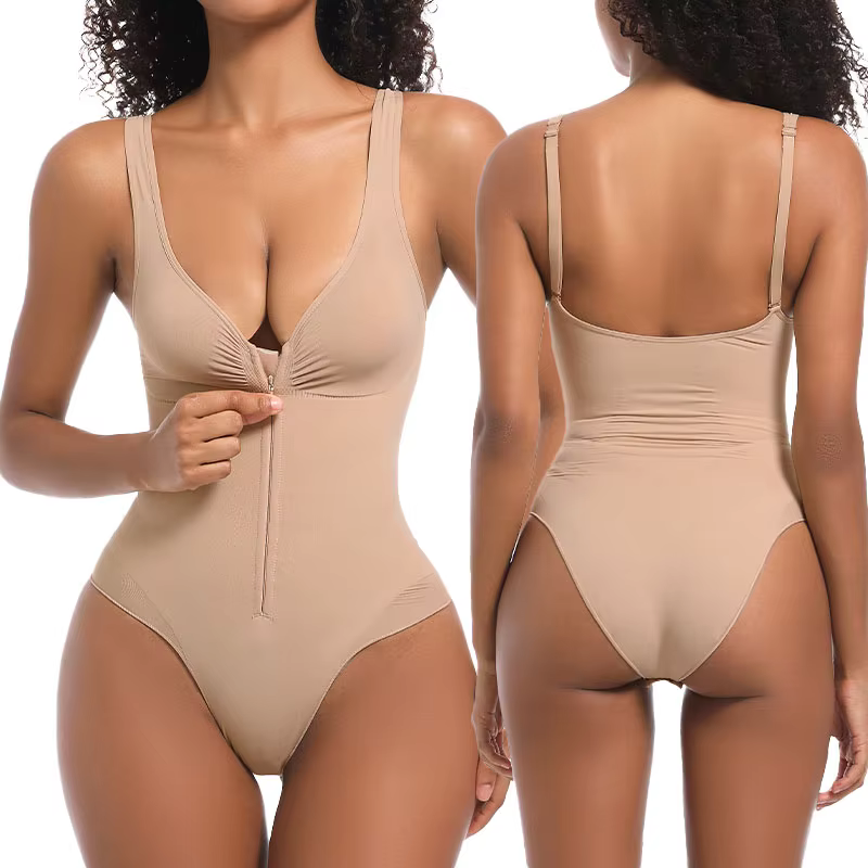 Fabric texture of seamless invisible zip up bodysuit