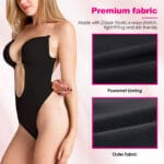 Side view backless plunge shapewear bodysuit