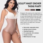 Side profile of high waisted shaping thong with straps