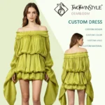 Elegant Pleated Off-Shoulder Flowy Dress