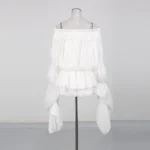 Elegant Pleated Off-Shoulder Flowy Dress - Image 7
