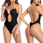 Women's Seamless U-Plunge Backless Shapewear Bodysuit - Image 4