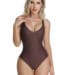 Front view of seamless unlined plunge thong shapewear