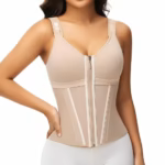 Front view of 17 steel bone waist trainer vest