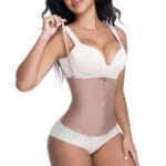 Side profile of 15 steel bone waist cincher with straps