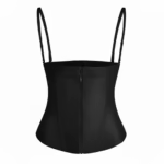 Hook closure view of 15 steel bone waist cincher with straps