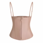 Lifestyle shot wearing 15 steel bone waist cincher with straps