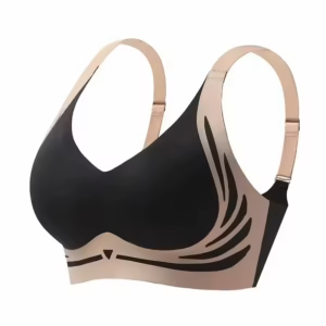 Women's Seamless Wire Free Comfort Lift Bra (4-Pack) in Black - front view