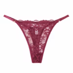 Floral Lace String Thong Panties (6-Pack) in Magenta - front view