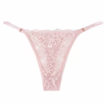 Floral Lace String Thong Panties (6-Pack) in Dusty Pink - back view