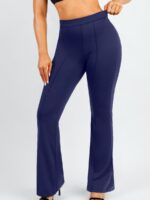 Navy flare shaping pants front view