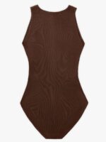 Ribbed Zip-Front Sleeveless Shaping Brief Bodysuit - Image 8