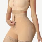 Front zipper butt lifter shorts dark skin front